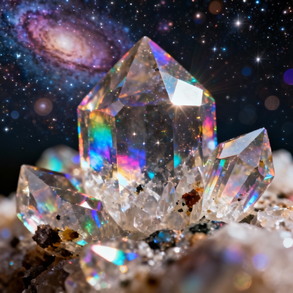 AI macro geode resembling a galaxy with crystalline detail