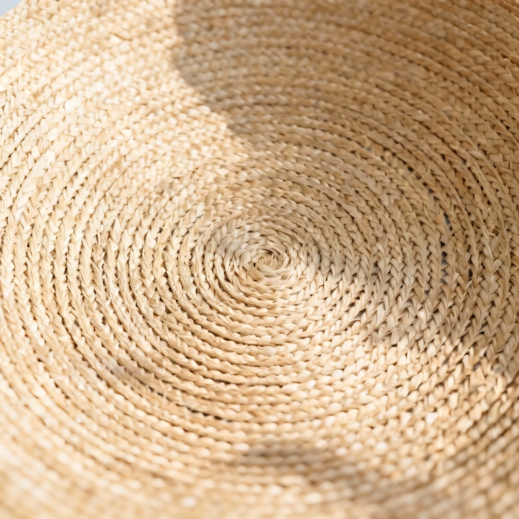 AI closeup of straw hat weave pattern for texture reference
