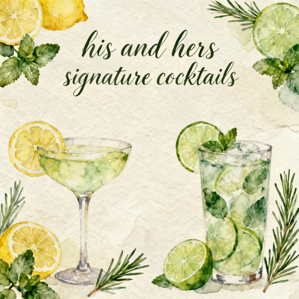 AI Signature Cocktail Menu Art
