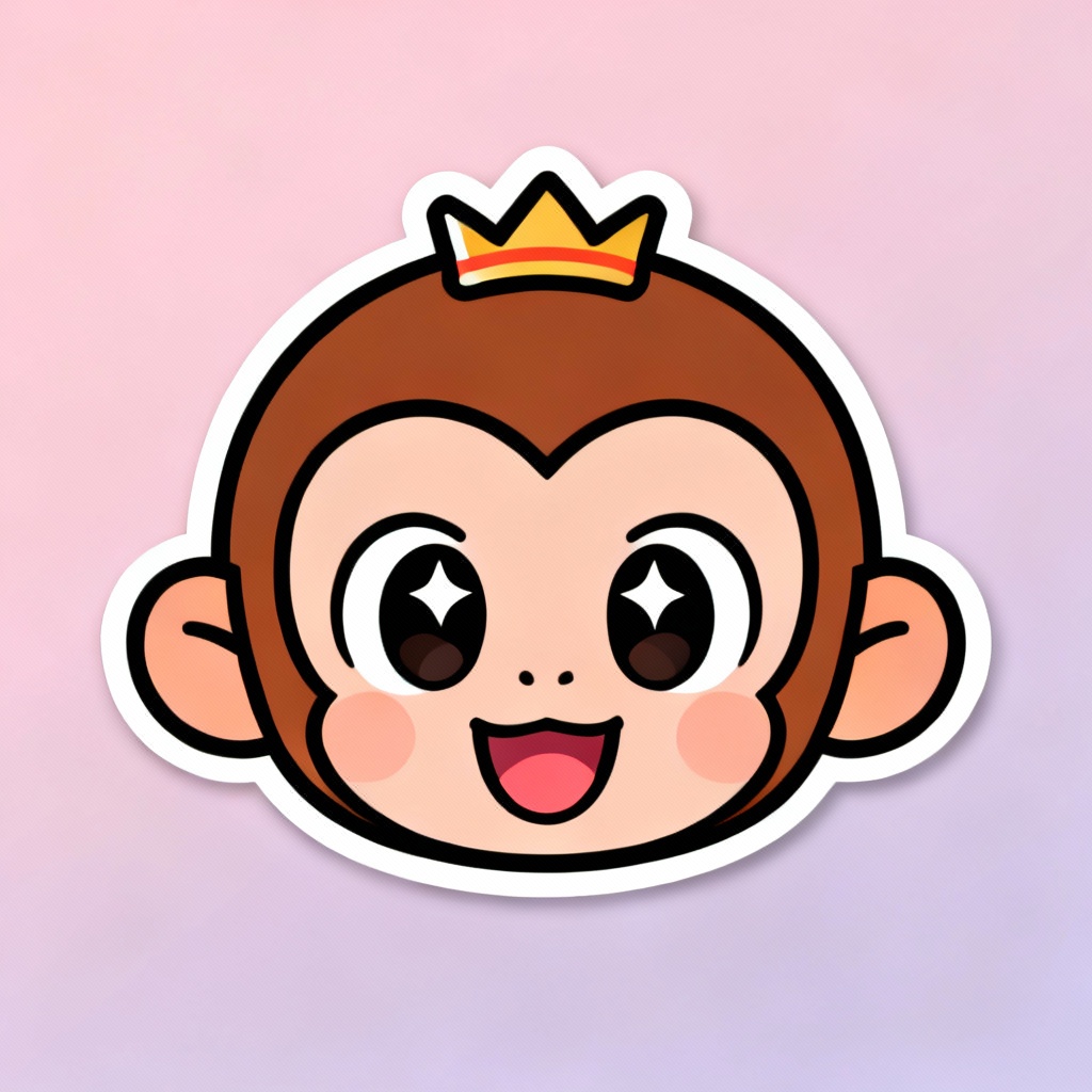 AI cute Little Wukong emoji face close-up