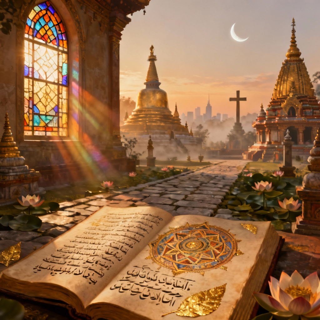 AI multi-faith sacred artwork montage