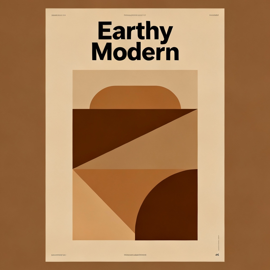 Poster design using earth tone brown color palette
