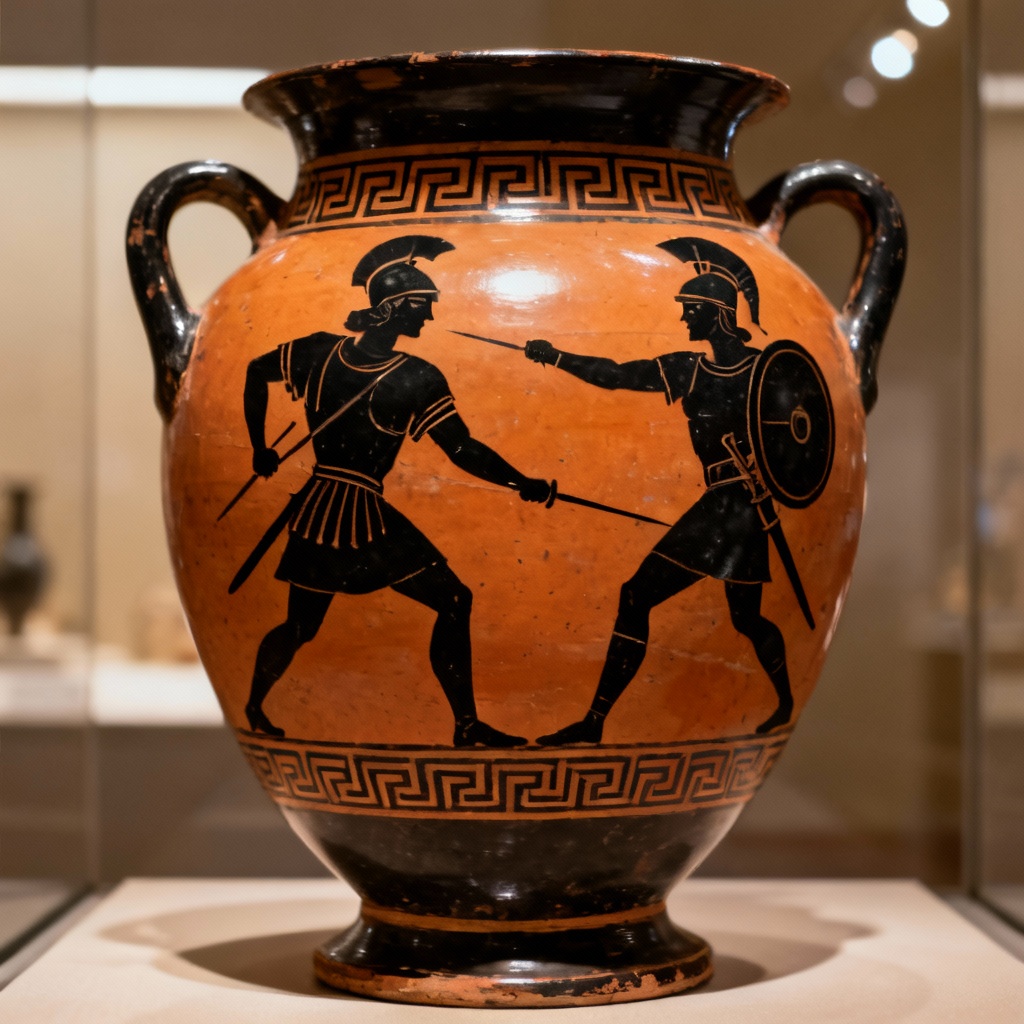 AI Attic black-figure vase warriors