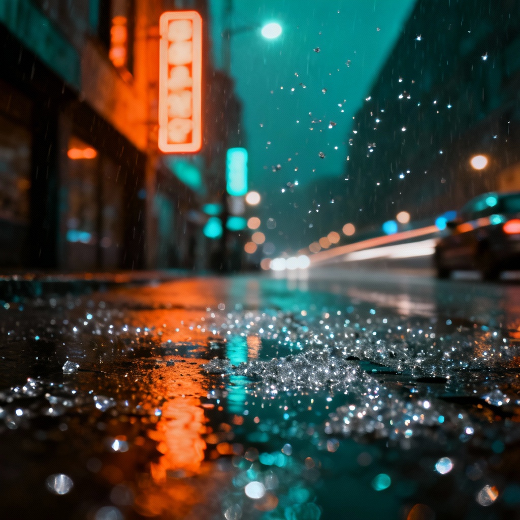 AI glittering city night scene