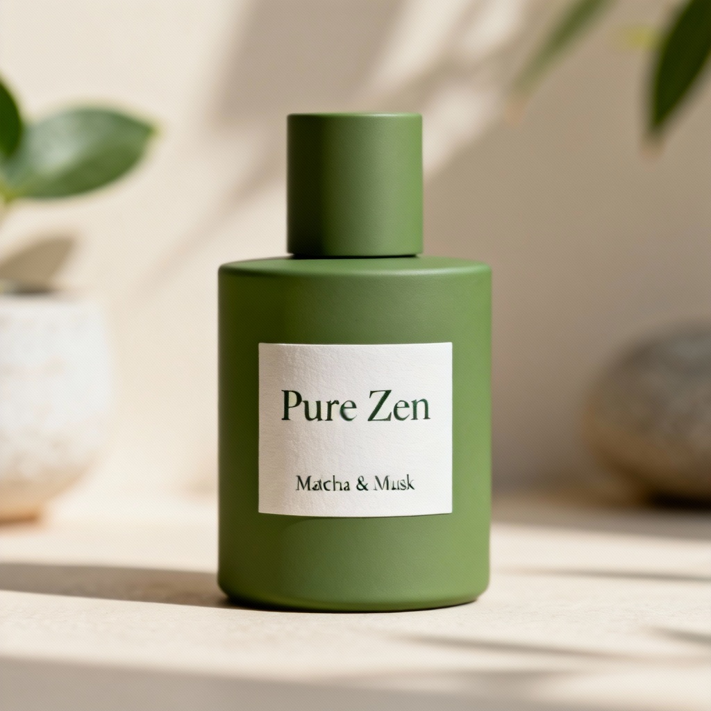 AI green matcha musk unisex perfume bottle