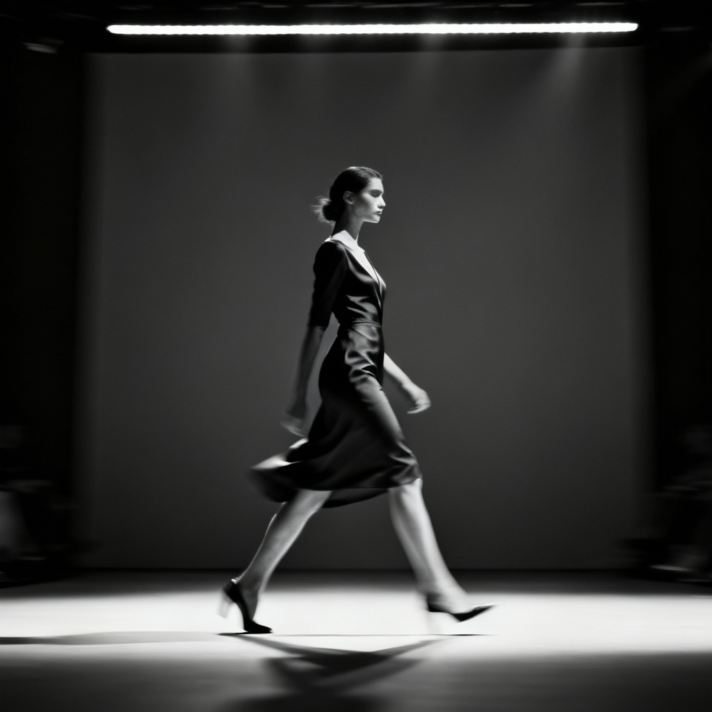 AI runway walk motion pose