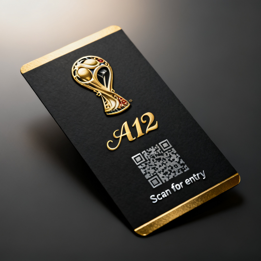 Luxury VIP ticket mockup with gold foil and embossing