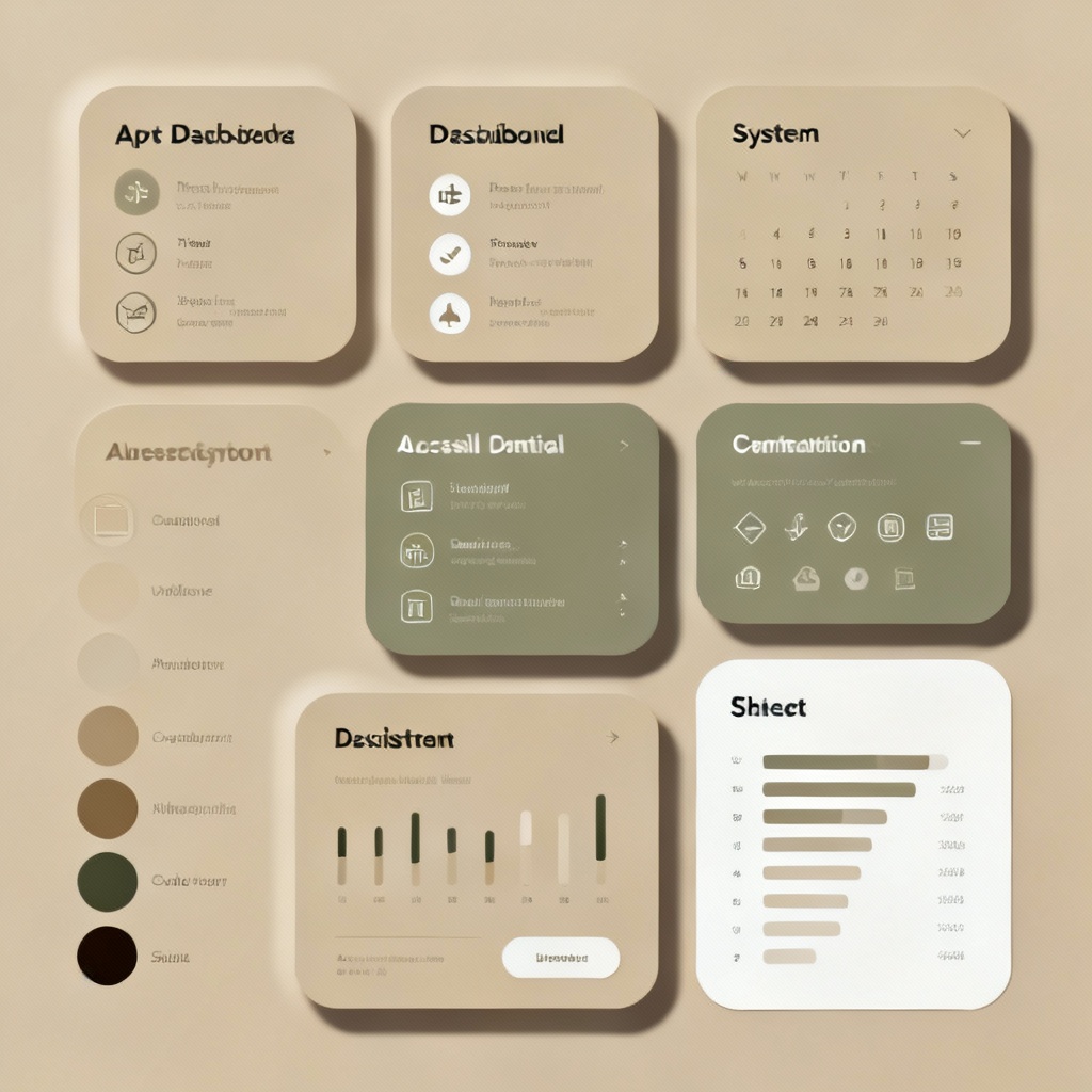 AI taupe UI kit and dashboard components