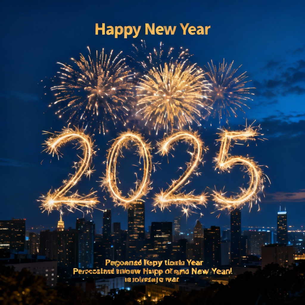 AI New Year Countdown Fireworks Card