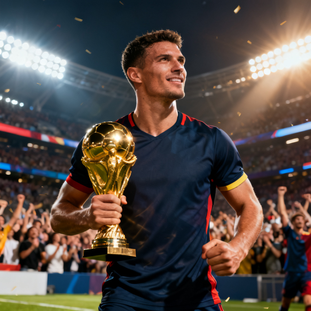 AI sports celebrity champion portrait
