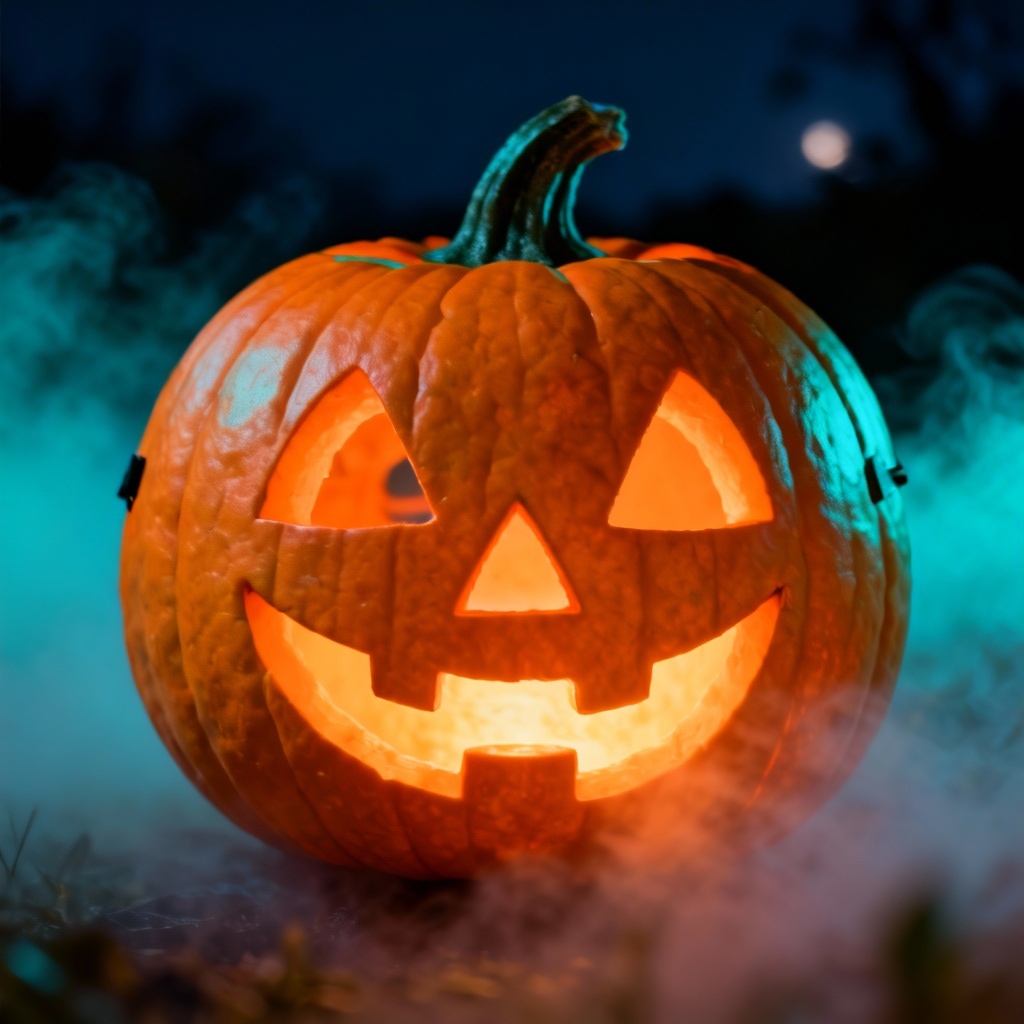 AI Halloween pumpkin glow mask