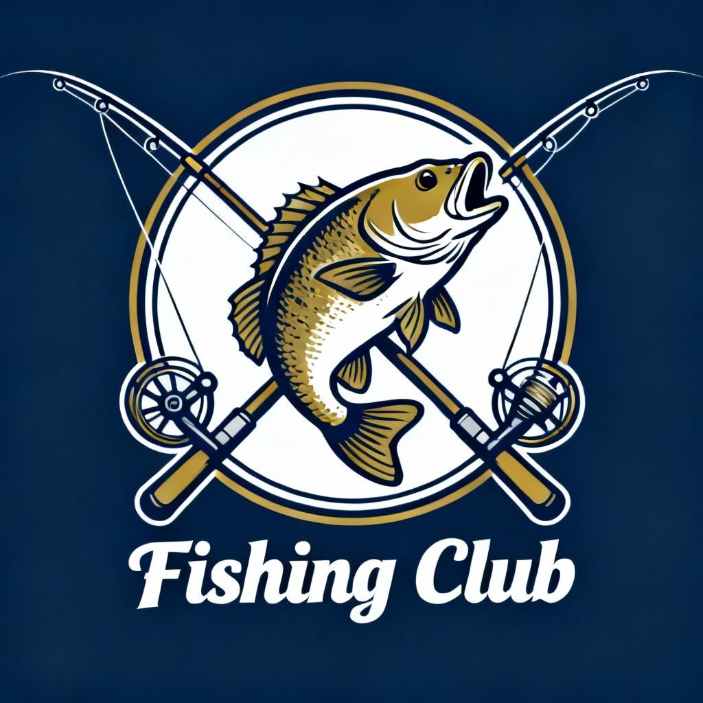 AI bass fishing club logo emblem
