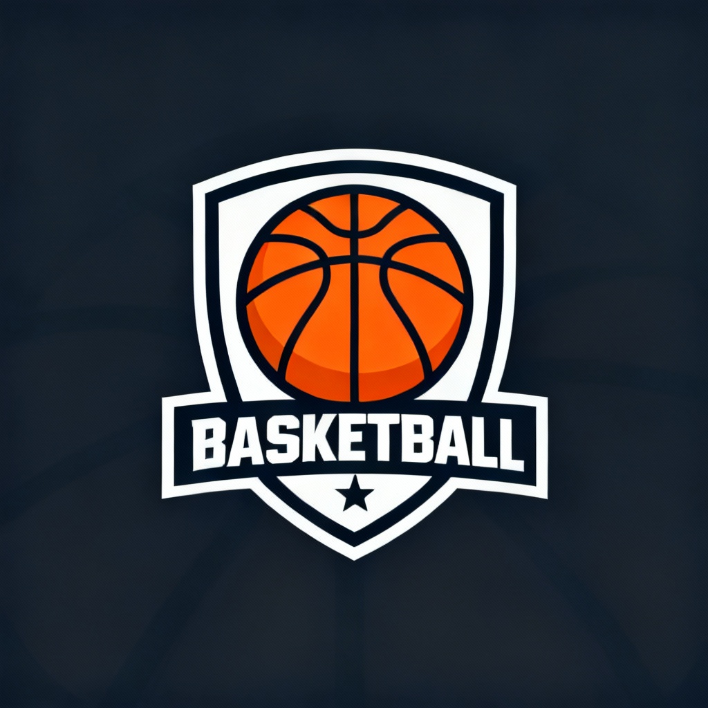 AI minimalist basketball team logo concept