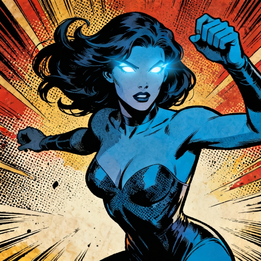 AI mystique comic cover pose