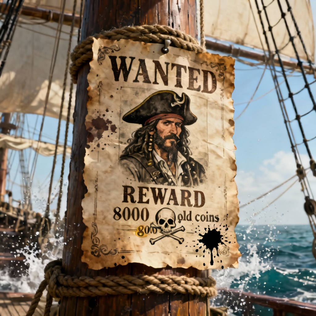 AI pirate wanted poster