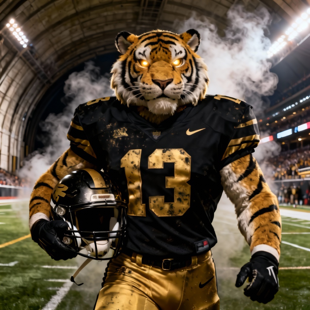 AI tiger football pet mascot