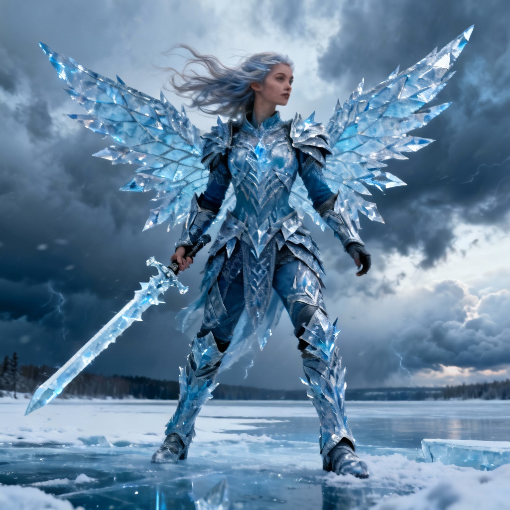 AI Glacial Blade Guardian Fairy Warrior