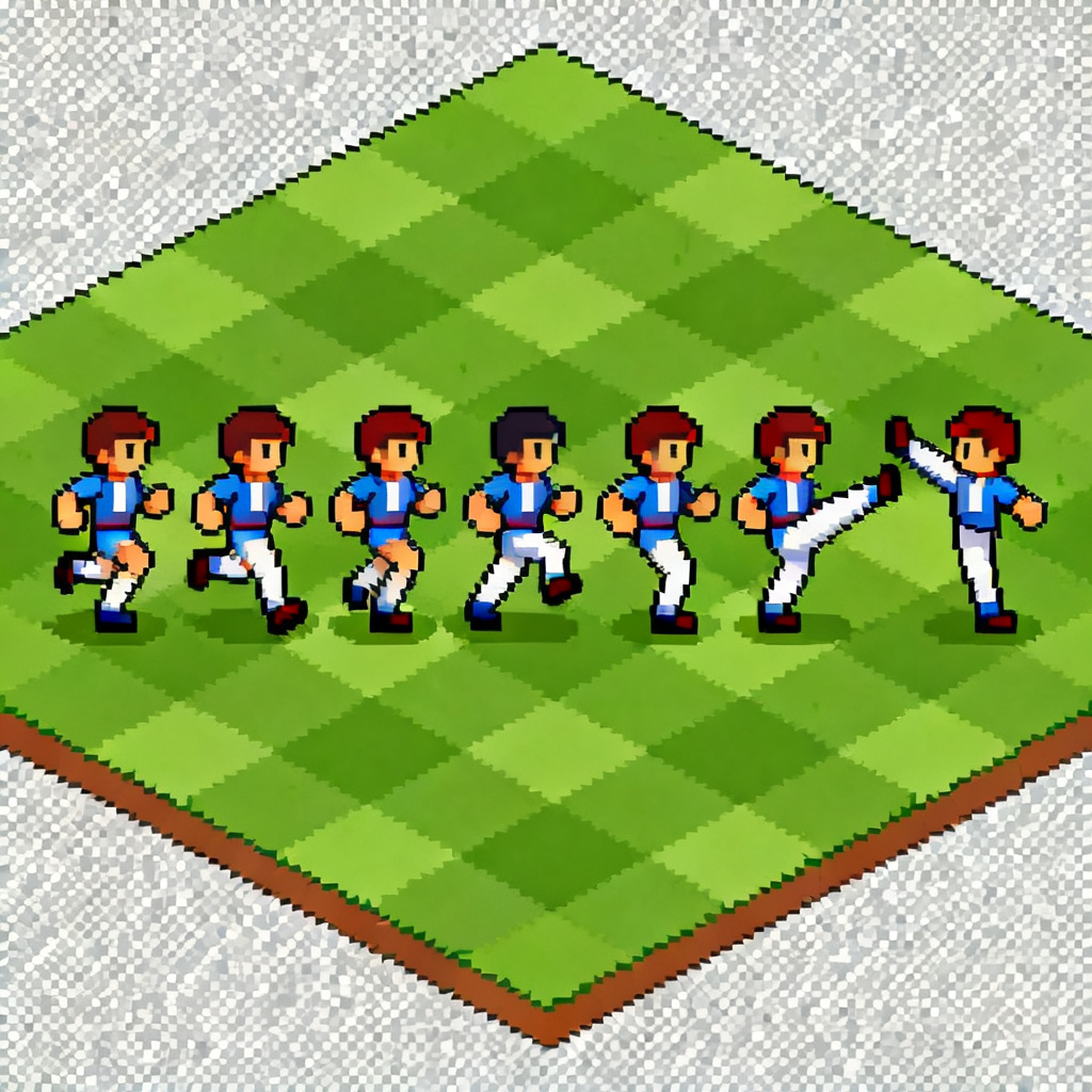 AI animated pixel art football striker sprite