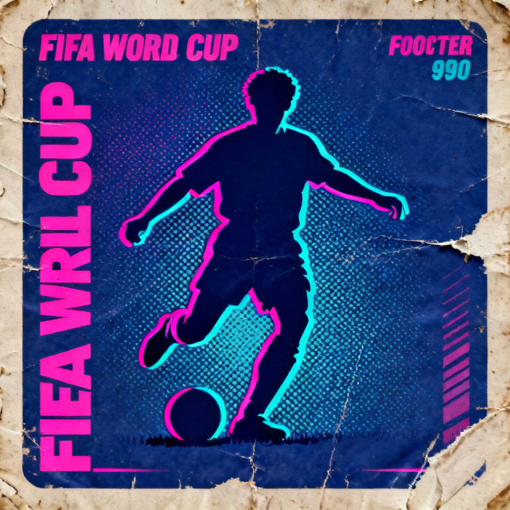 AI retro fifa-worldcup trading card design