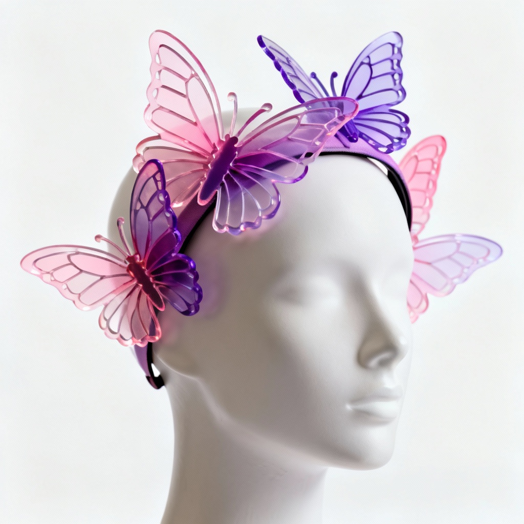 AI laser cut acrylic butterfly headband