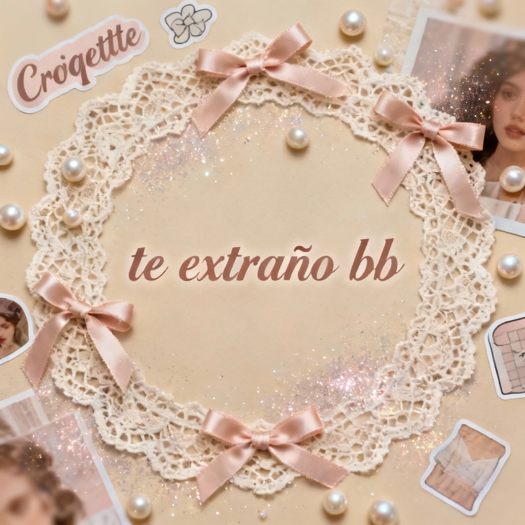 Coquette Spanish brainrot collage with bows and lace