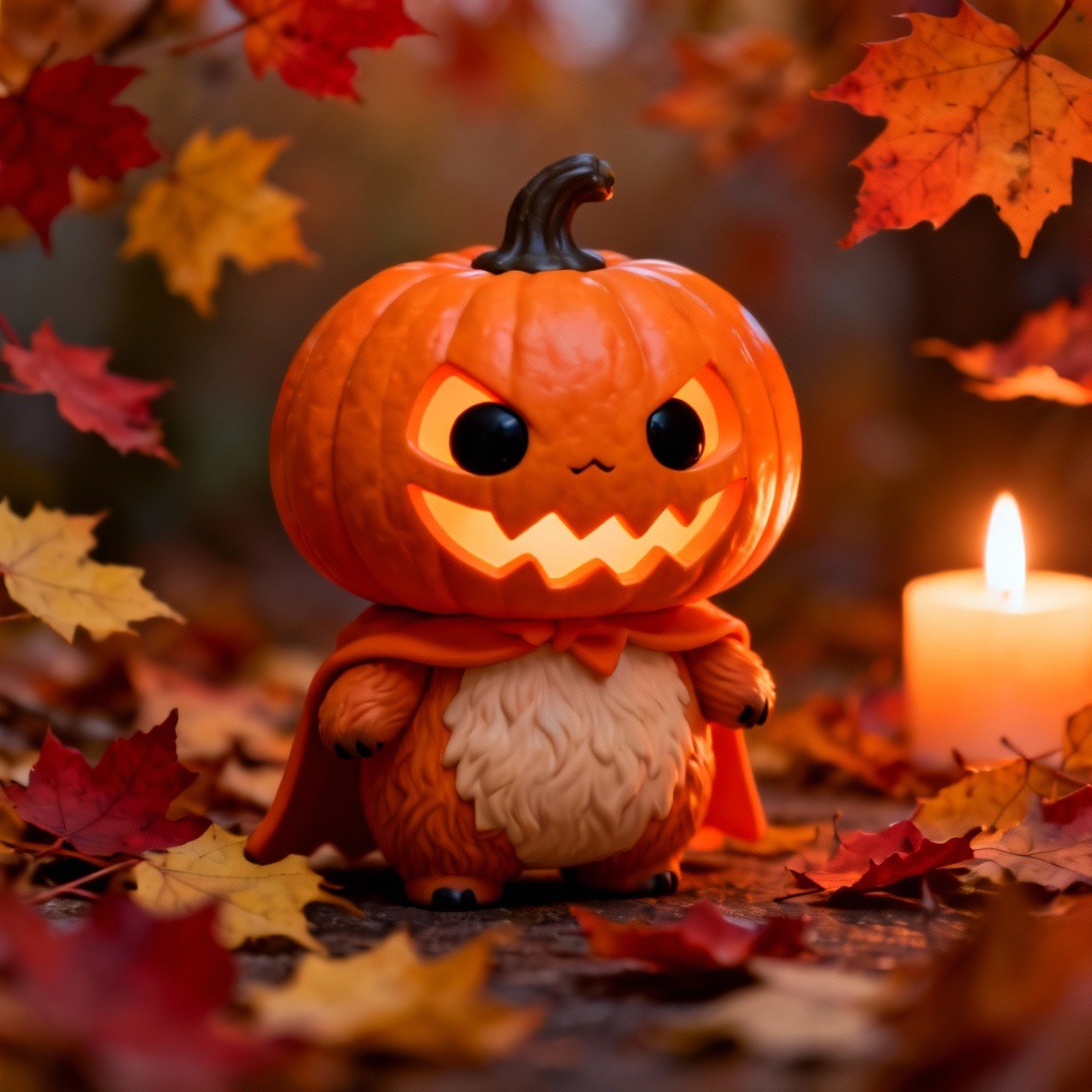 Halloween pumpkin Labubu-style pet