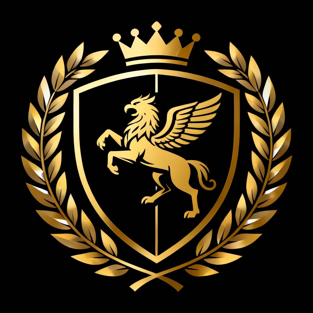 AI golden griffin league crest logo