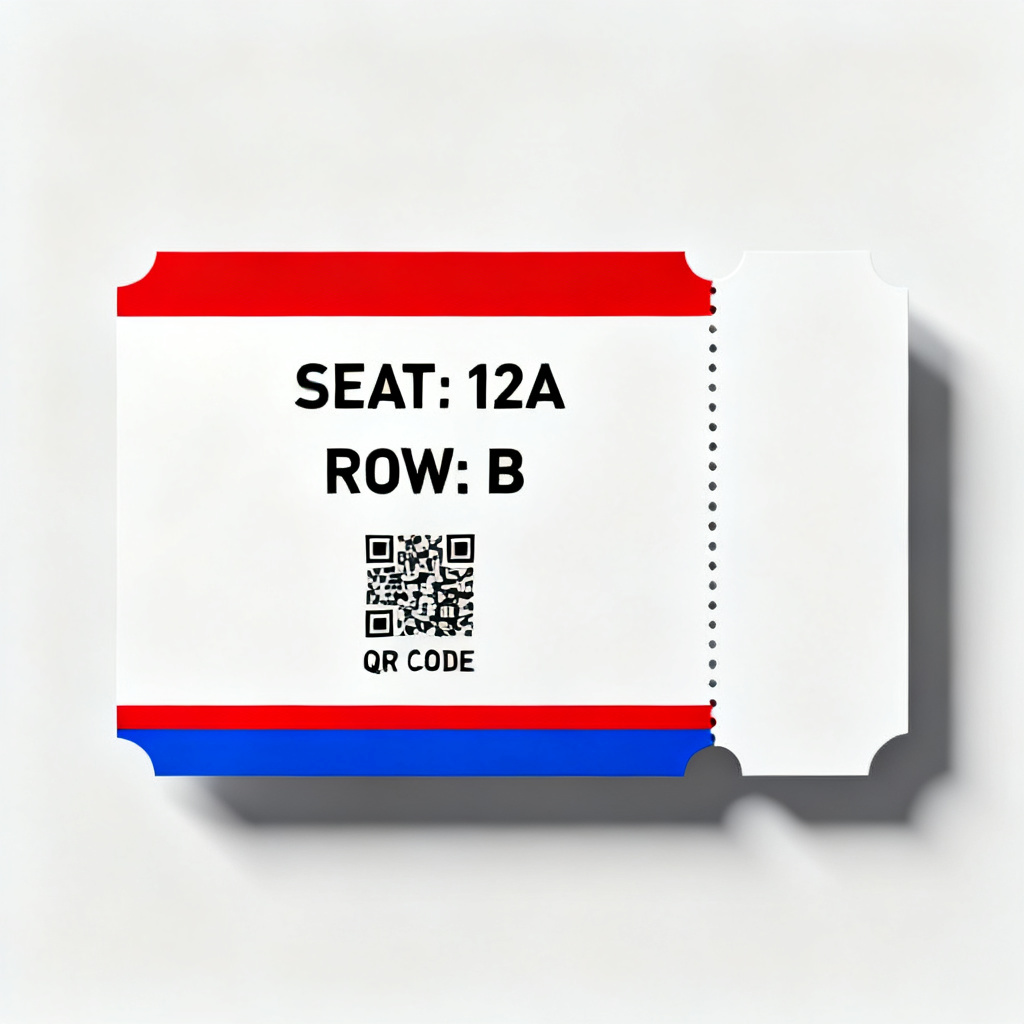 Minimalist World Cup ticket template in team colors