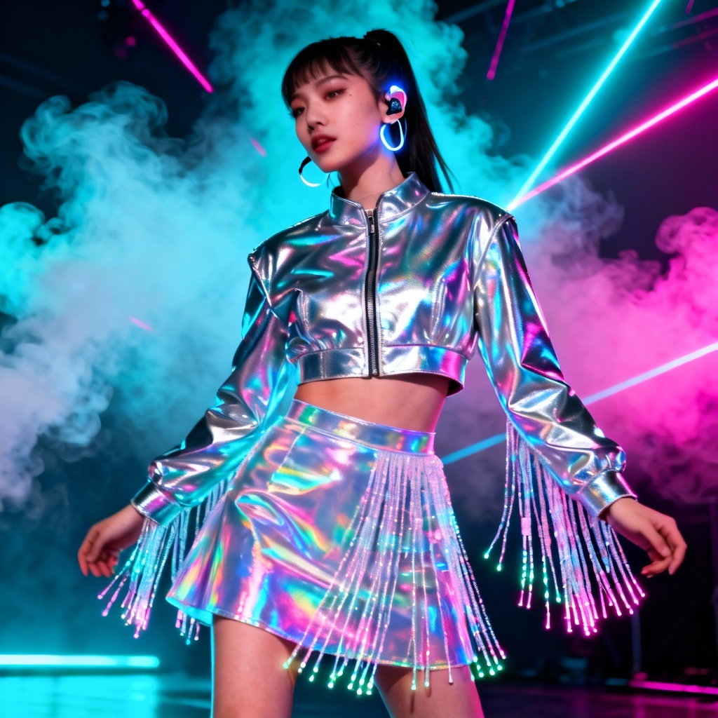AI Chrome Pop Idol Cyberpunk Ensemble