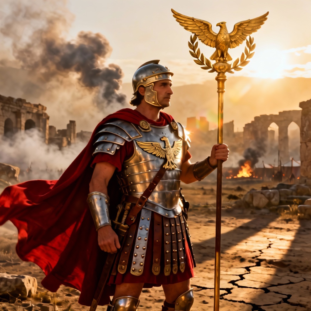 AI Roman imperial general in armor