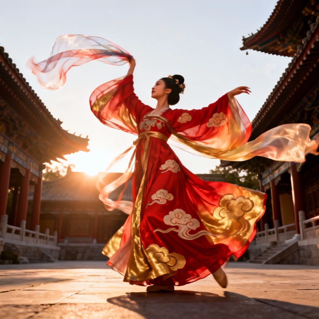 AI Tang Dynasty Hanfu Dancer in Daxiushan