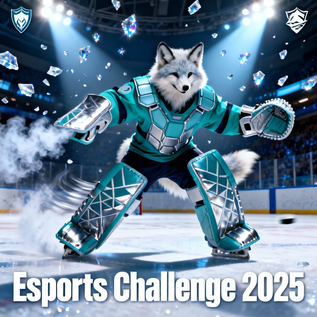 AI fox hockey pet goalie mascot
