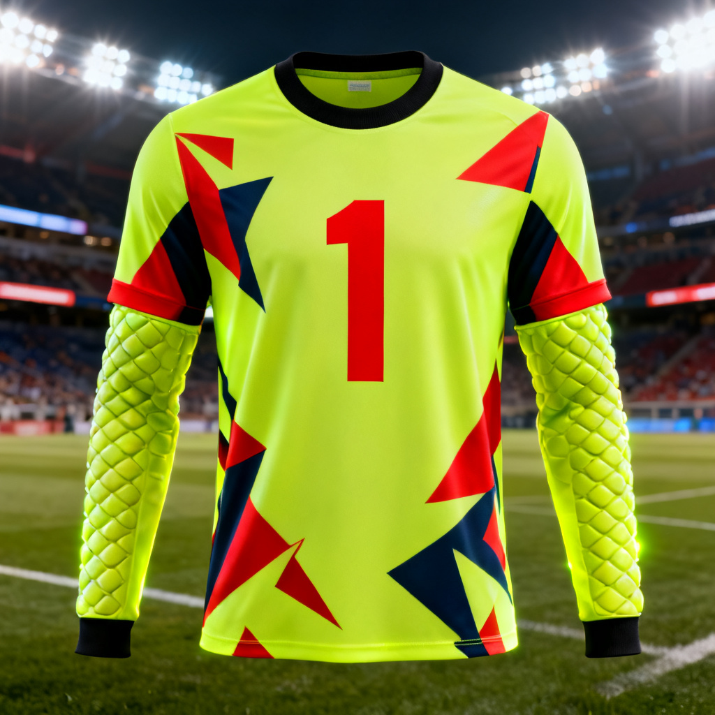 AI Spain goalkeeper jersey in neon with angular accents