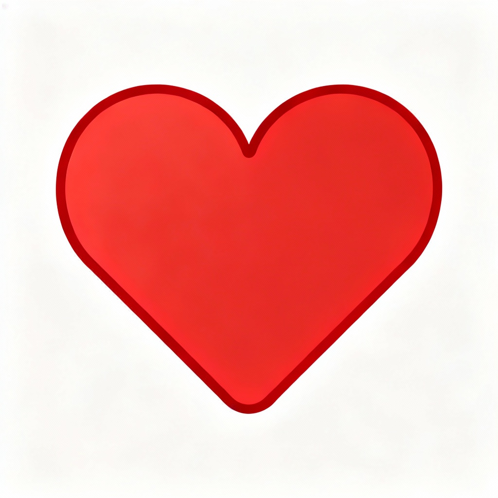 Flat vector red heart icon PNG on transparent background