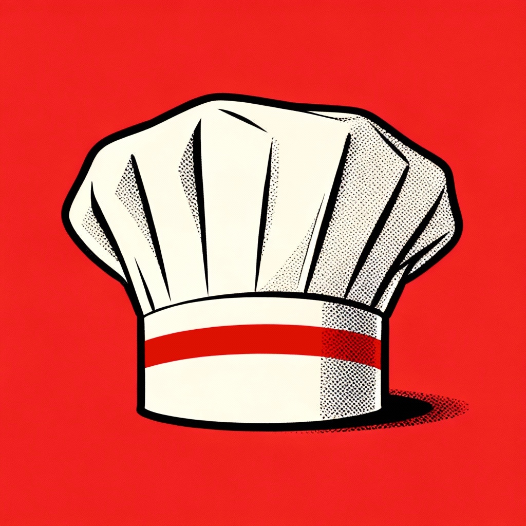 AI vintage line cook cap sketch