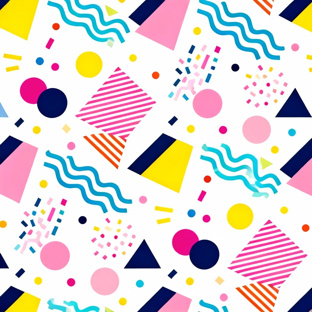 AI Memphis colorful abstract pattern