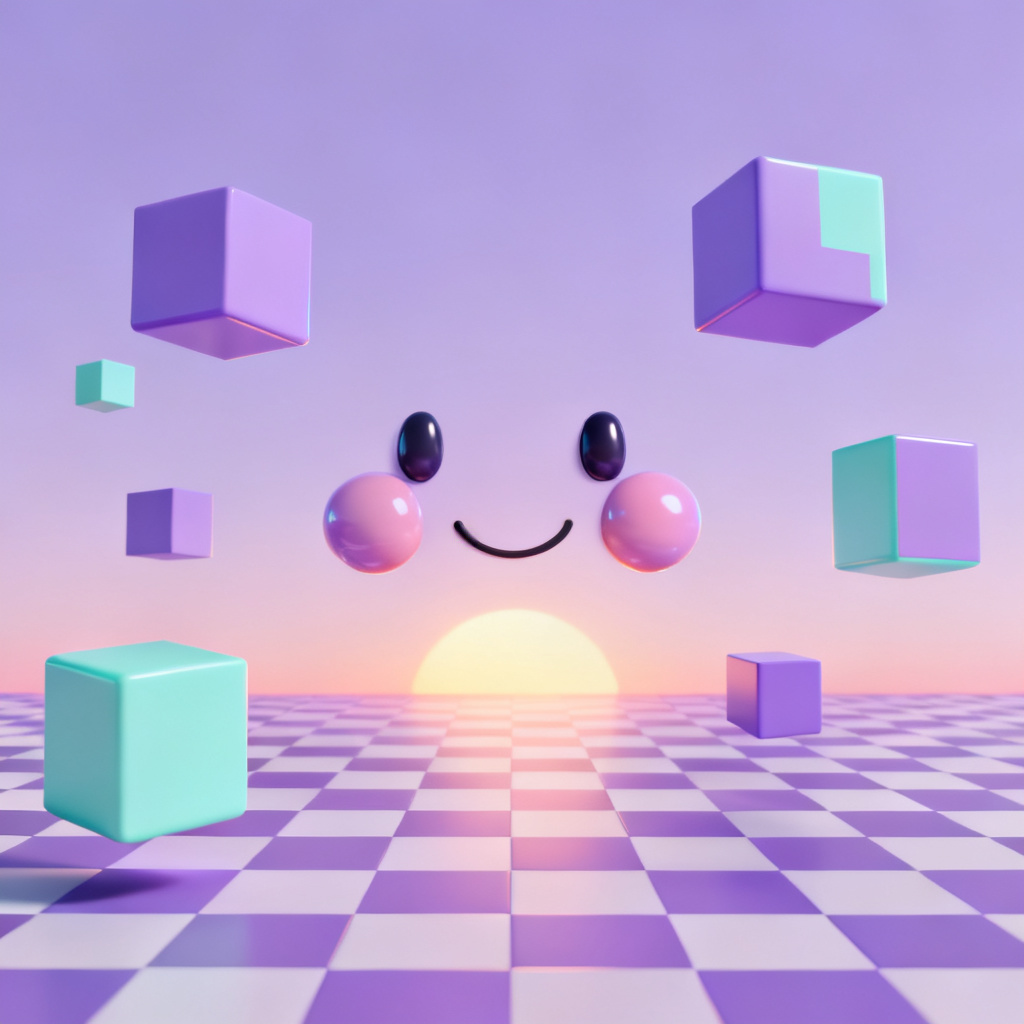 AI ENA OC vaporwave pastel character