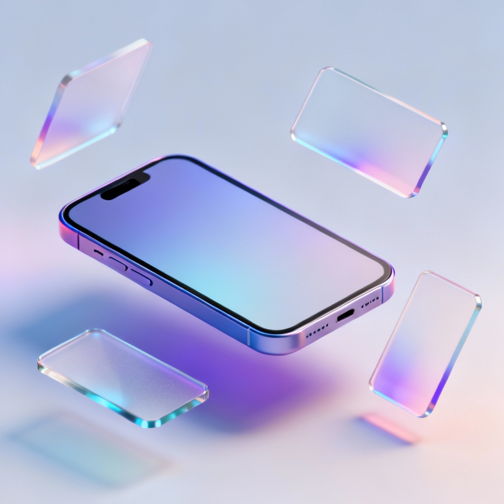 AI product designer portfolio with 3D device mockups