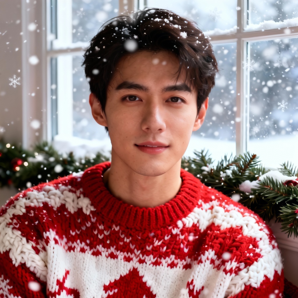 AI Cozy Sweater Snow Bokeh PFP