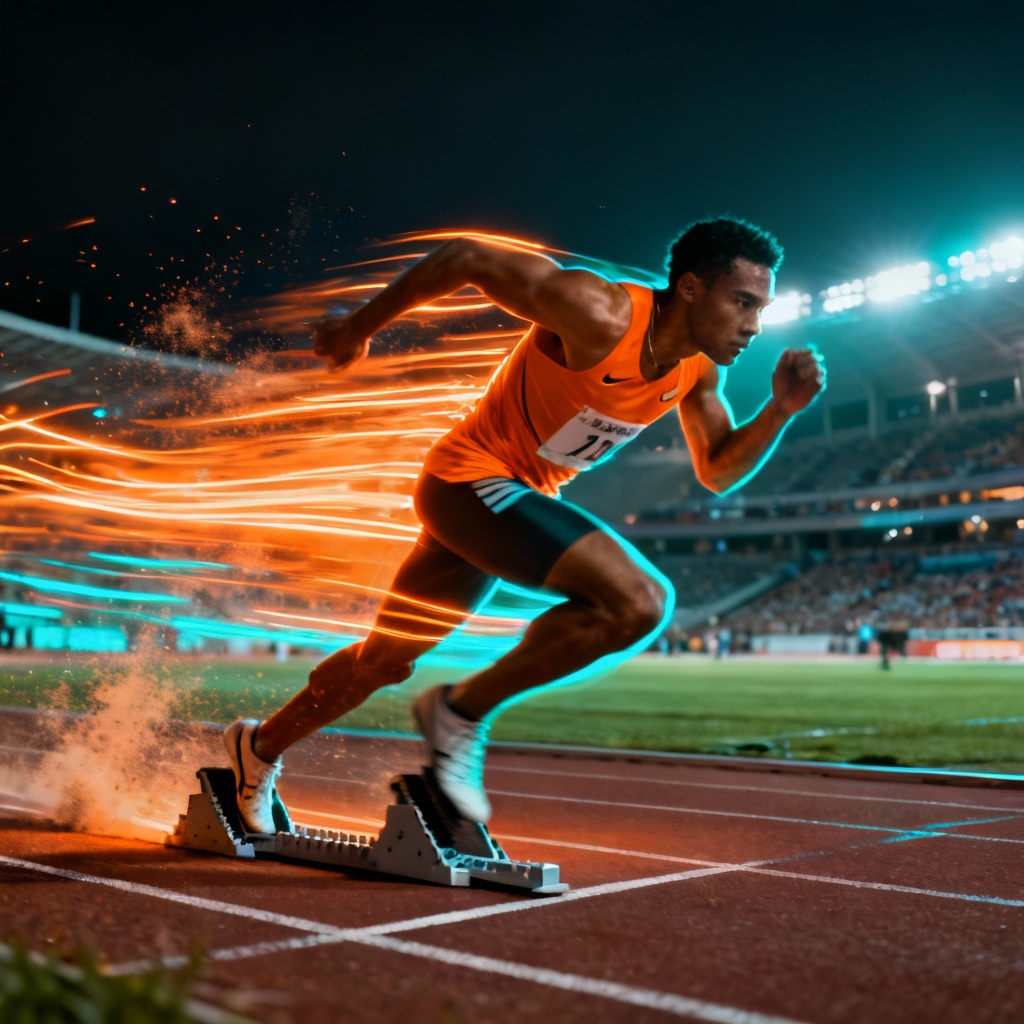 AI neon energy sports poster