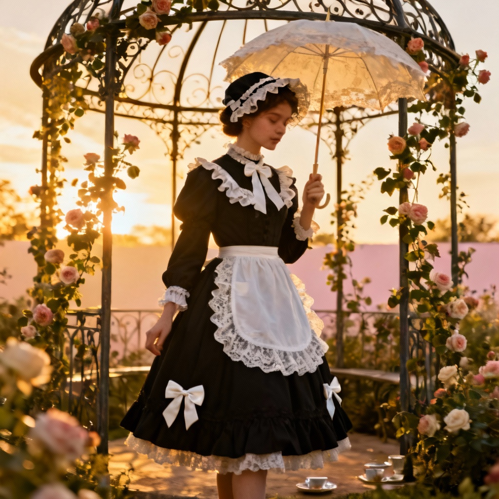 AI Gothic Lolita garden tea party JSK outfit
