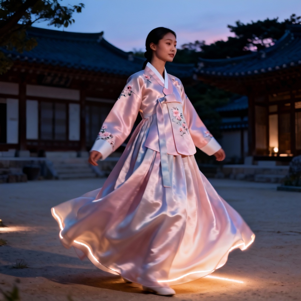AI modern wedding hanbok inspired ceremonial set