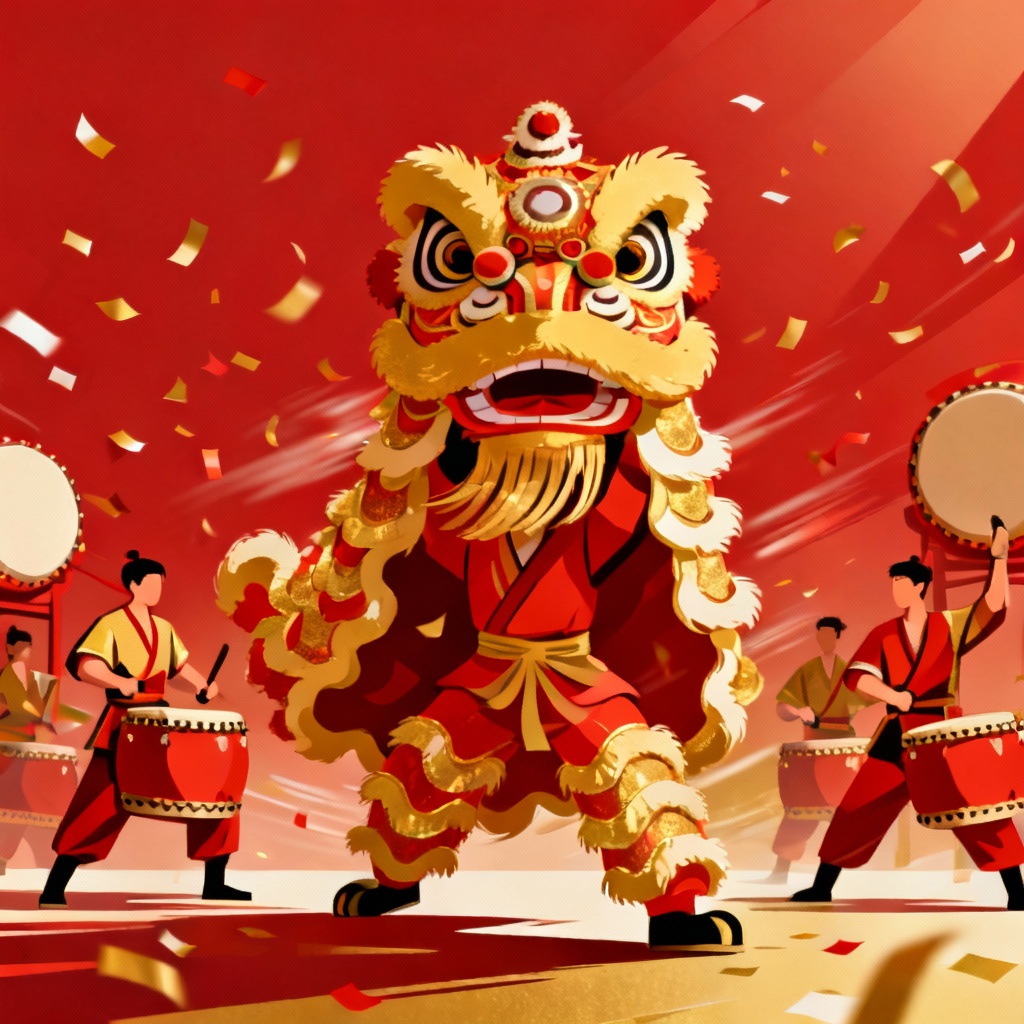 AI Lion Dance Event Poster