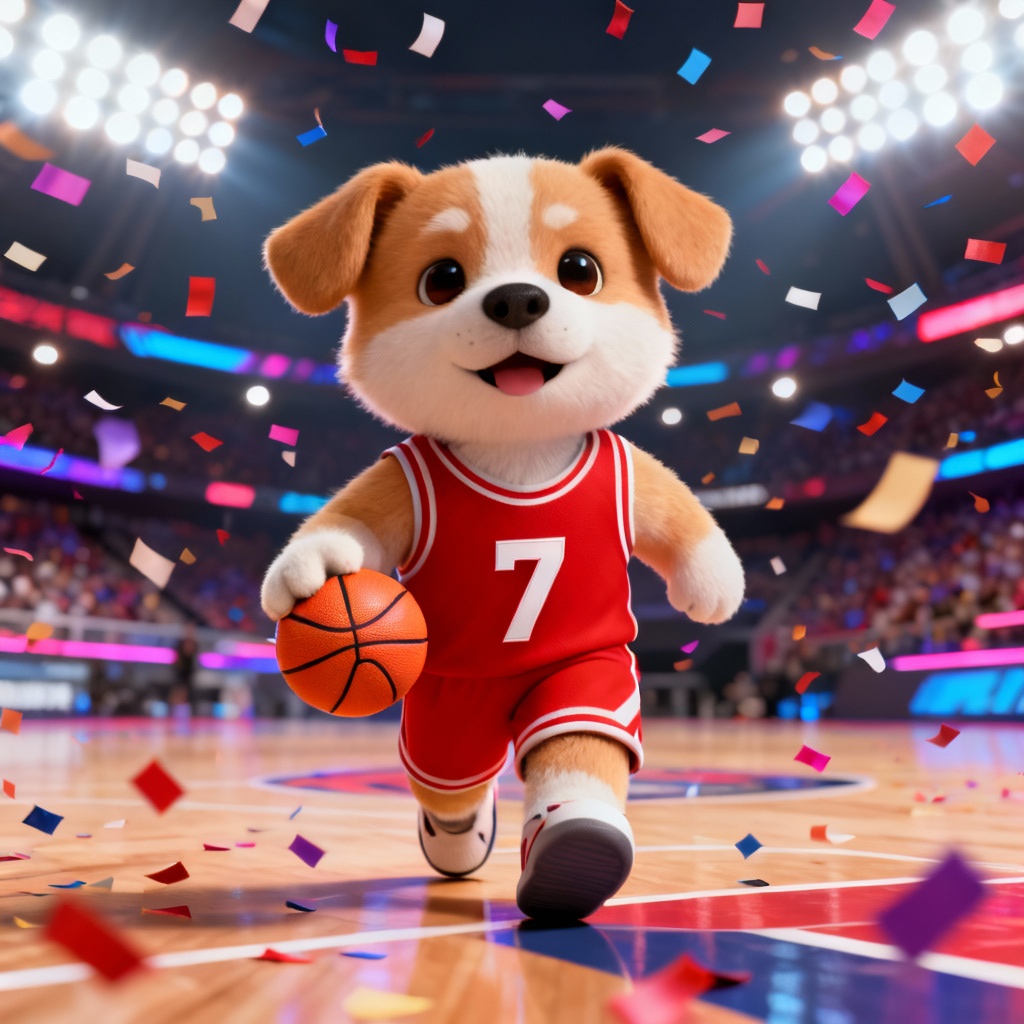 AI sports core pet puppy mascot in jersey