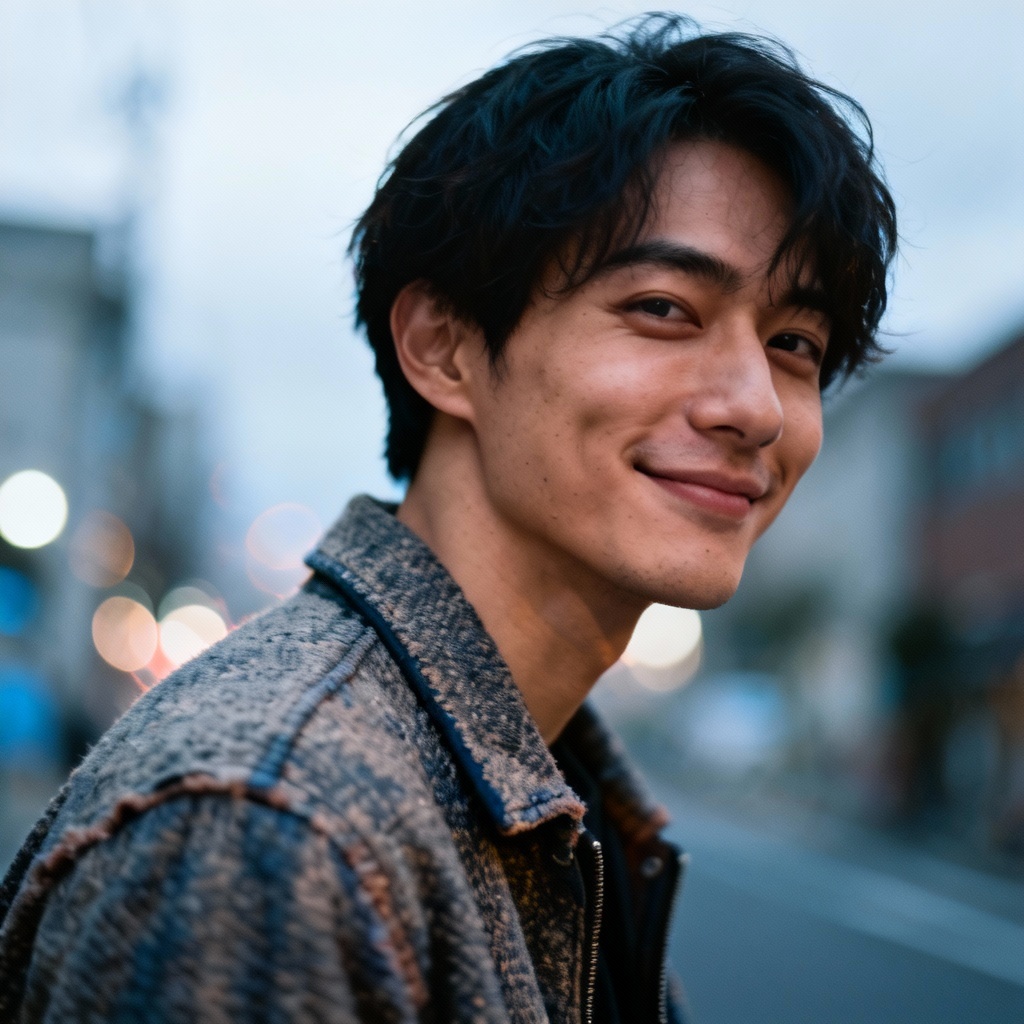 AI editorial street style face