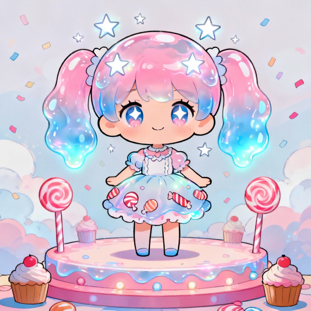 AI kawaii chibi slime idol