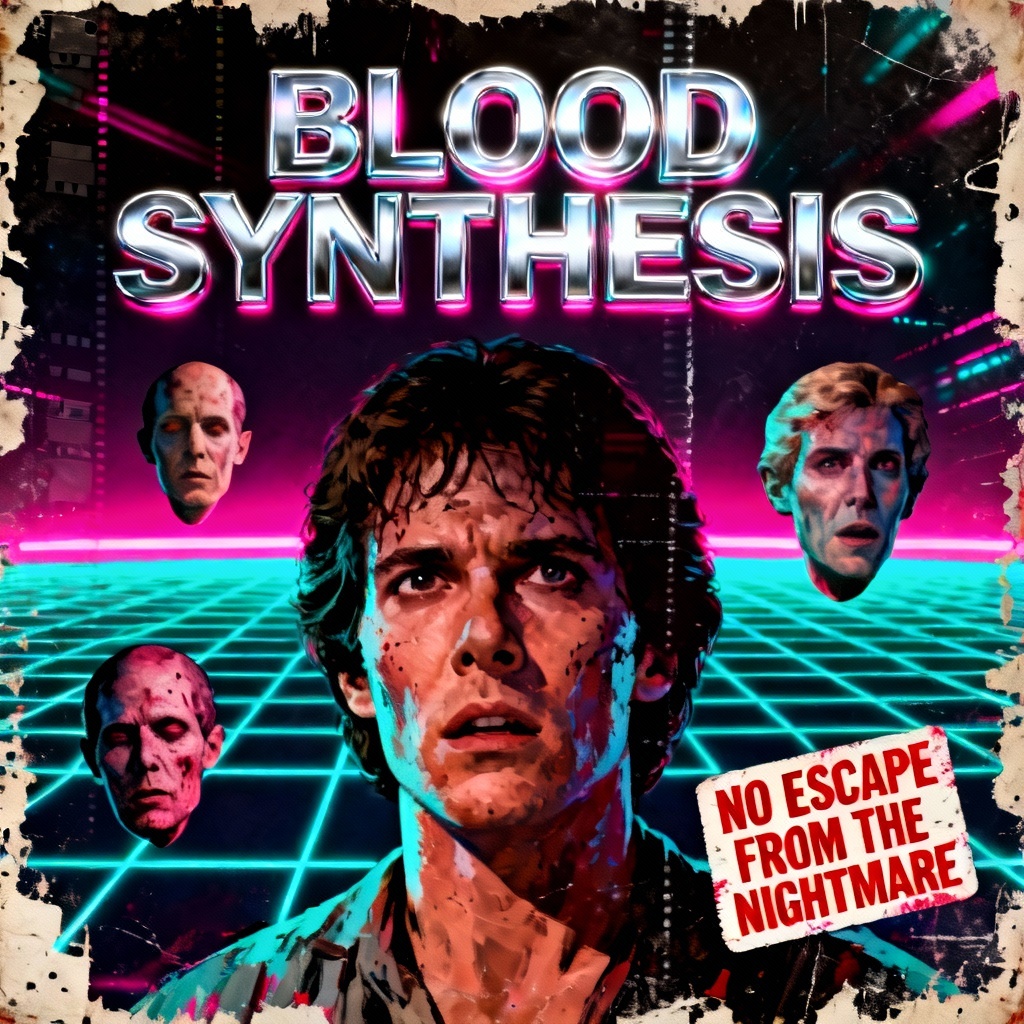AI retro 80s VHS thriller poster