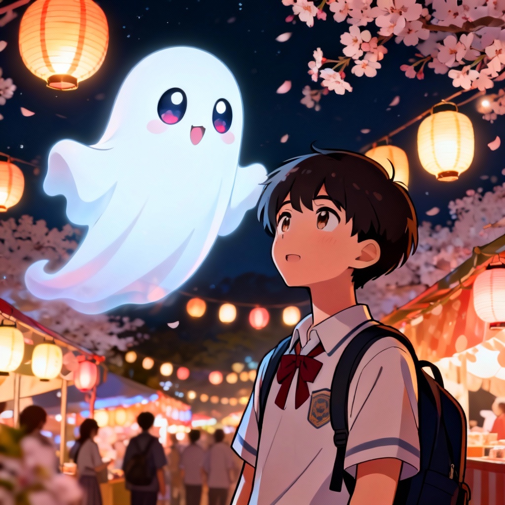 AI anime cute ghost character