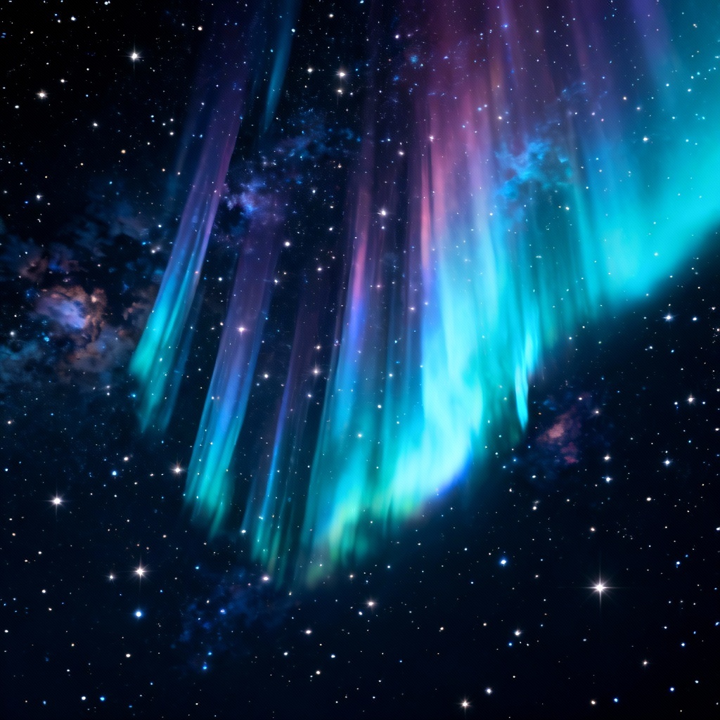 AI Galaxy Aurora Ultra HD Wallpaper