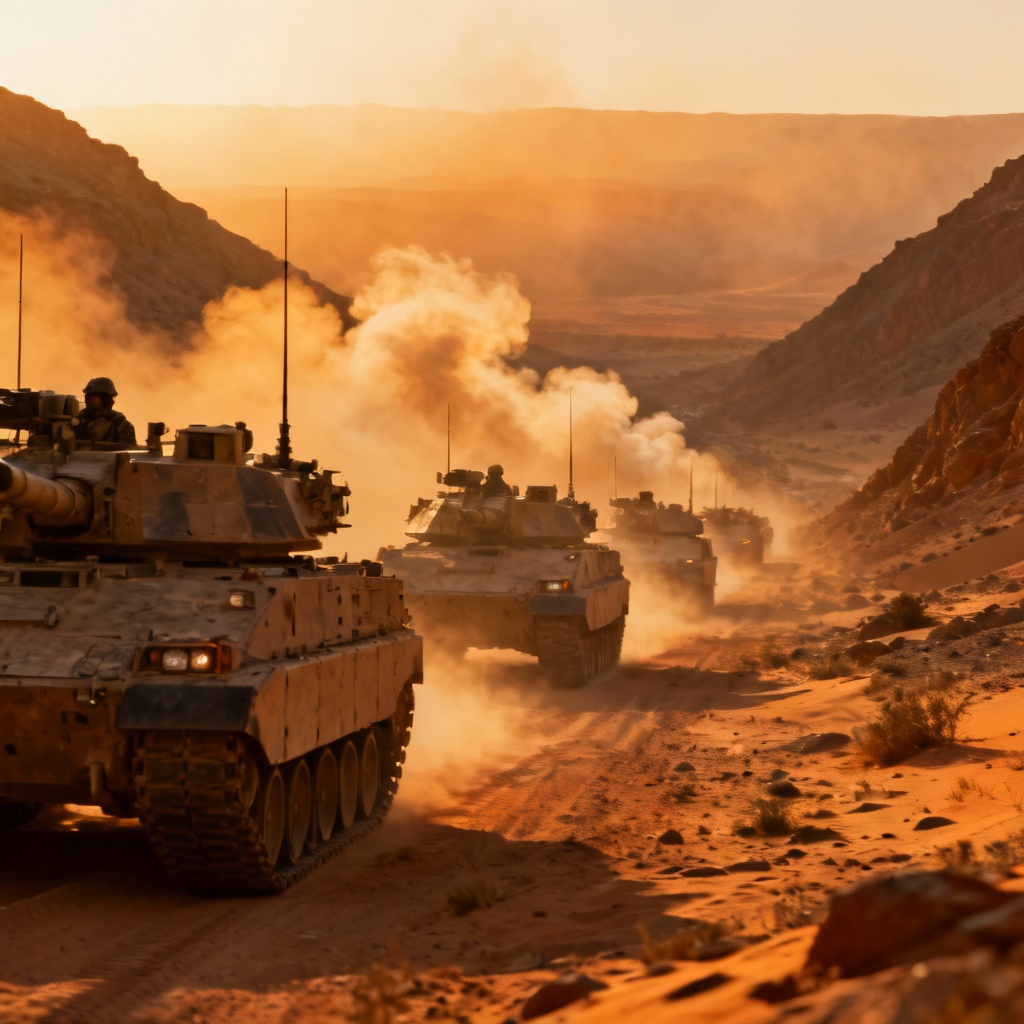 AI Desert Tank Battle Illustration